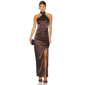 MORE TO COME Darcey Maxi Dress in Dark Brown