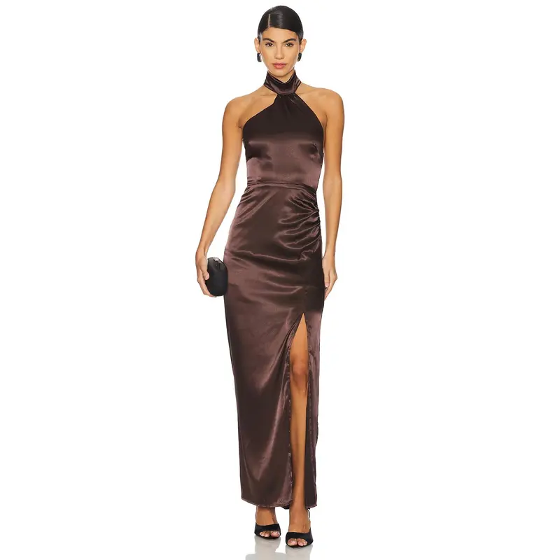 yahaira maxi dress in dark brown Junia Maxi Dress