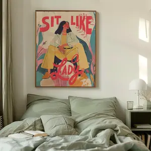 Sit Like a Lady Art Print, inspirational Home Accent, Women's Rights Decor, Empowering Feminist Poster - Retro Boho Wall Art