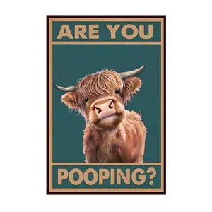 Vintage Bathroom Tin Sign – "Are You Pooping?" Retro Metal Wall Décor, Humorous Restroom Decoration, 8x12 Inches, Perfect for Home, Café, Office, or Pub