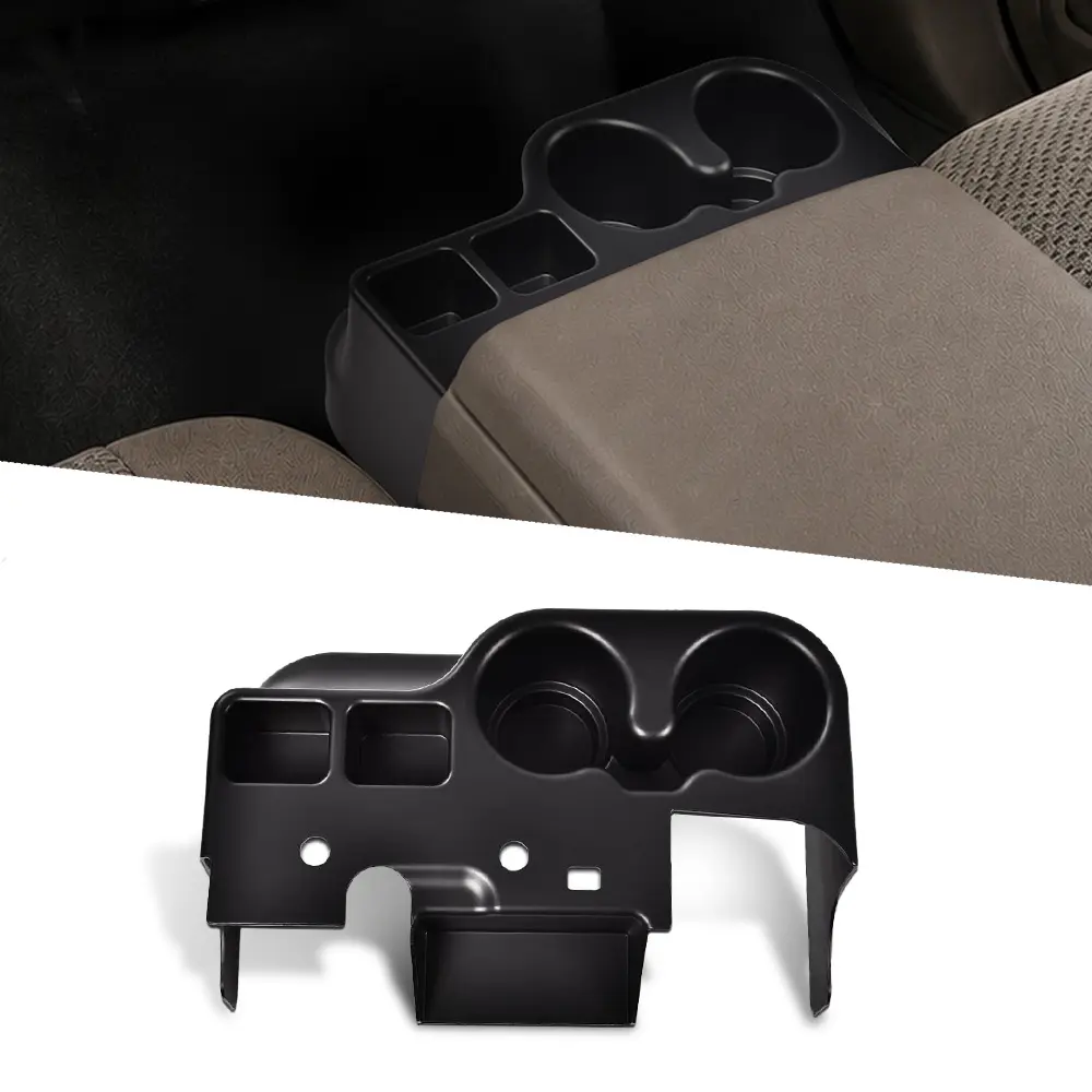ALLGOOD Premium Durable Dual Cup Holder Insert Car Center Console Organizer, Front Seat Dashboard Tray Replacement Accessory for Ford F-250 F-350 F-450 Super Duty Trucks 1999-2001, with Integrated Convenience