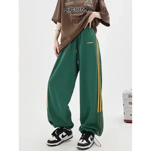 Y2K Women Streetwear Sport Pants Fashion High Eleastic Waist Baggy Straight  Pants Techwear Joggers Hip Hop Streetwear Female