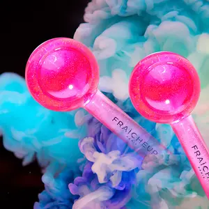 Fraîcheur Pink Ice Globes - Premium Cooling Face Massage Tools for Glowing Skin - Boosts Circulation Reduces Puffiness Tightens Skin - Ideal for Daily Skincare & Relaxation