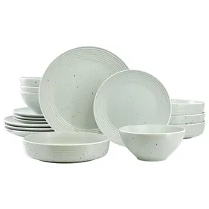 Elama Emilia 16 Pc Double Bowl Dinnerware Set