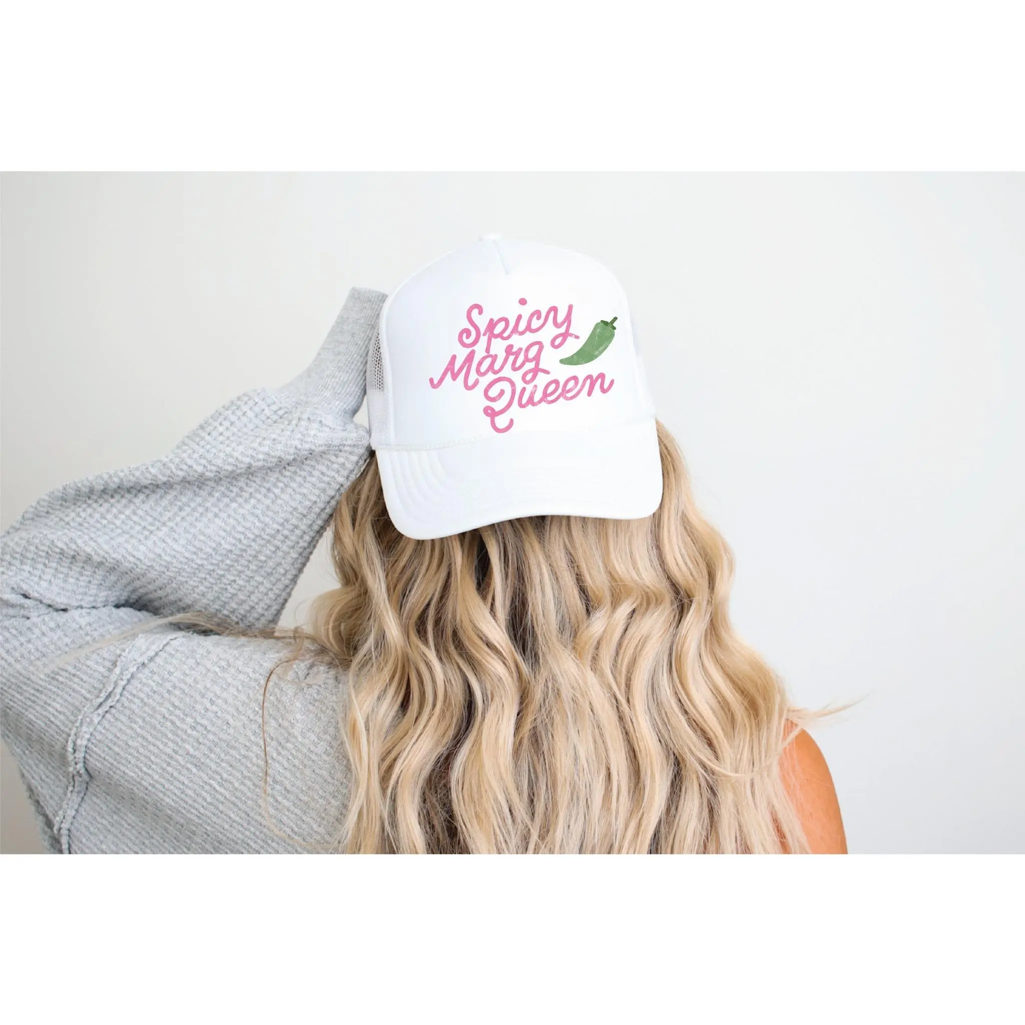 Spicy Marg Queen-White Trucker Hat