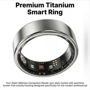 Titanium Smart Wellness Ring - IP68 Waterproof Activity Tracker & Sleep Insights, Premium Minimalist Tech Jewelry for Men & Women, Seamless Bio-Hacking Wearable Gift