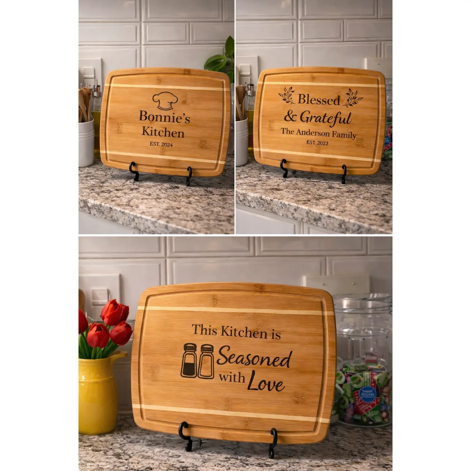 Personalized Kitchen Board | Engraved Kitchen Decor | Custom Bamboo Kitchen Sign