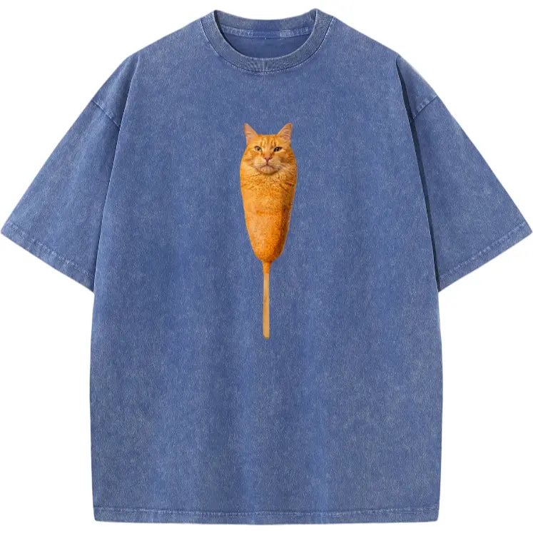 Corndog Cat Meme T Shirt Mens All Weather Comfortable Soft Short Sleeved Shirt Fun Short Sleeved Shirt