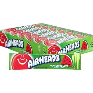 Airheads Full-Size Candy Bars, Taffy Candy Bulk Pack, Individually Wrapped, Watermelon Fruit Flavor Artificially Flavored, 36 Count Box