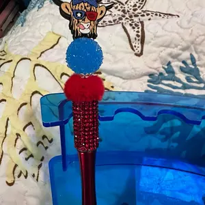 Americano cow beaded pen