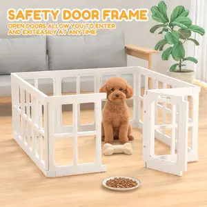 Clear Dog Playpen Indoor, for Puppy Cat Rabbit Ferret Transparent Pet Pen, Easy Assemble Whelping Crate Kennel Cage Enclosure, Preferable for Small Dogs, 8/10/12 Panels