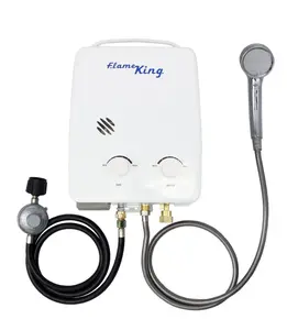 Flame King Tankless Outdoor Portable Camping Hot Shower Propane Gas 5L 1.32GPM Water Heater 34,000 BTU