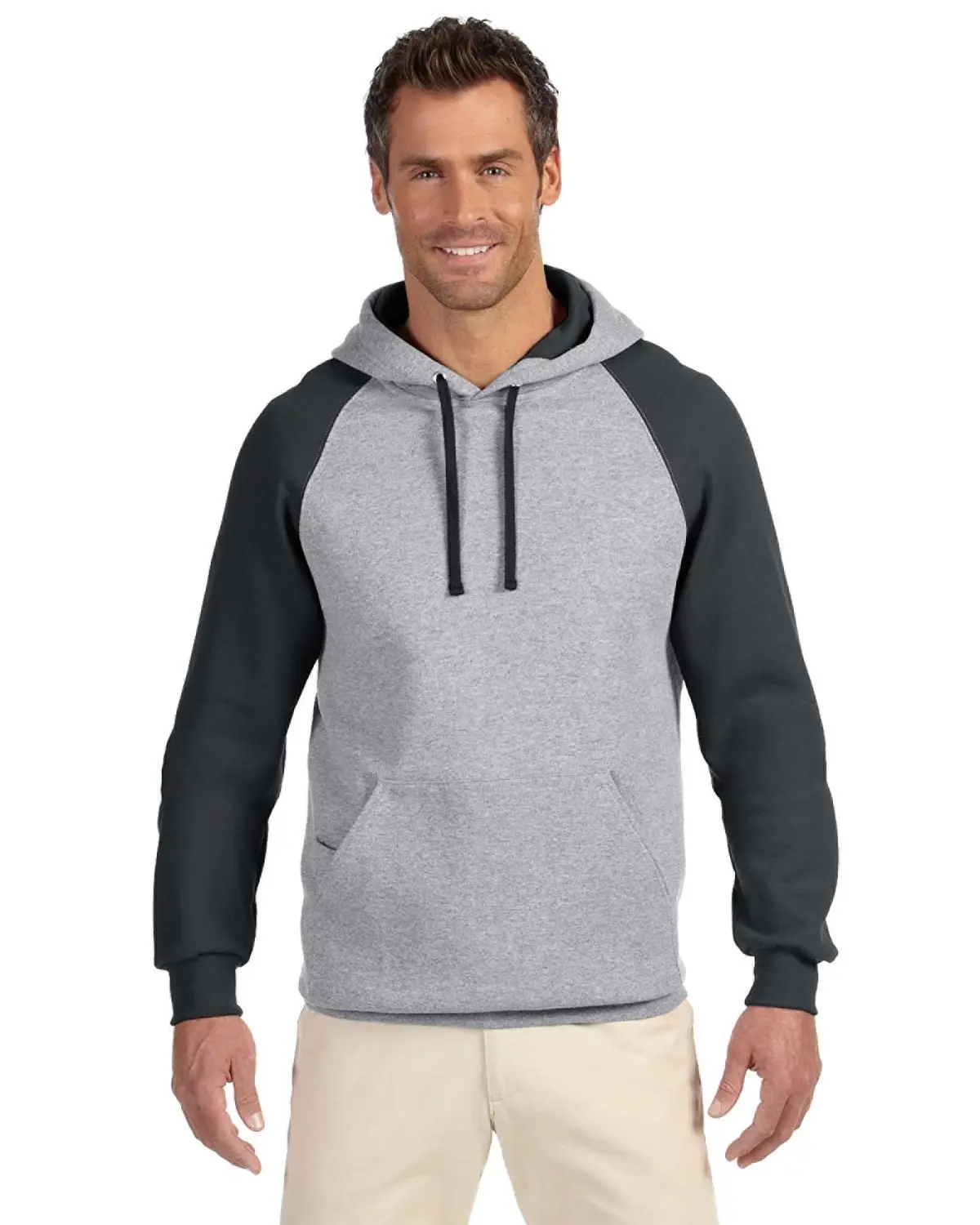 Jerzees Men's 8 Oz. Nublend® Colorblock Raglan Pullover Hooded Sweatshirt