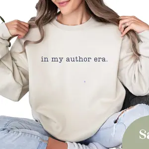 In My Author Era Sweatshirt/ T-Shirt, Writer Aesthetic Shirt, Book Lover Cozy Pullover, Minimalist Author Sweatshirt