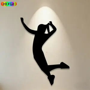 1pc Dancing Figure Metal Wall Art,Dynamic Dancing Figure Statue Mural, Ideal Gift for New Year, Christmas, Dance Decor Enthusiasts, Weather-Resistant Metal Wall Decor Wall Sculptures, Perfect for Living Room Wall & Garden Fence, Dance Enthusiasts