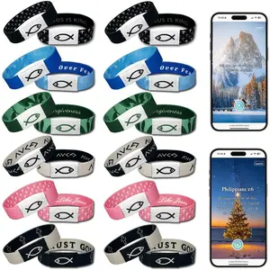 6Pack Daily  Verse Bracelets,  Verse Bracelet with NFC, Wearable Christian Bibles Bracelet, Inspirational Bibles Religious  Gifts for Teens Men Women