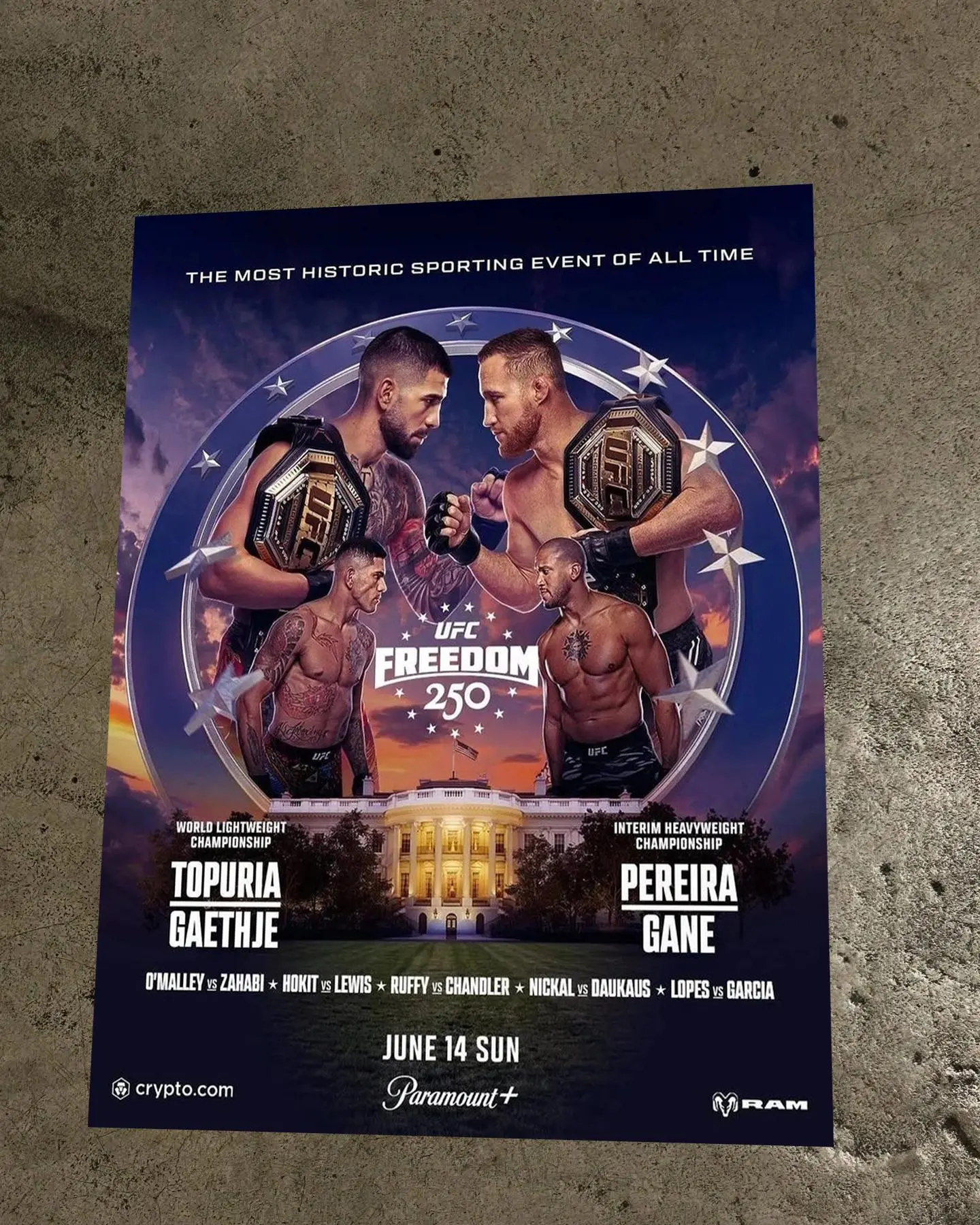 UFC Freedom 250 June 14 White House Championship Fight Event Poster