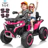 JOYRACER 24V 4WD Unisex Kids Ride-On ATV with Ride on Wheels, 800W 2 XL Seaters, EVA Tires, Headlights, LED Dusk Lights, 2+3 Speed Control, Remote Control, Bluetooth, Leather Knee Pad, Music, Battery-Powered Toy for Ages 3-8 (Ideal for Birthday Gifts)