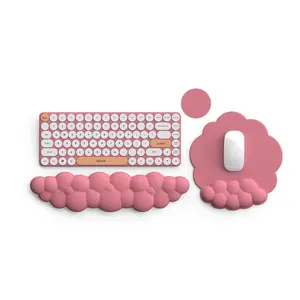 Ergonomic Cloud Keyboard Wrist Rest and Mouse Pad Set for Computer Laptop