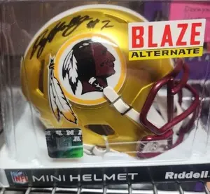Dwayne Haskins Autographed BLAZE Redskins Commanders Mini Helmet
