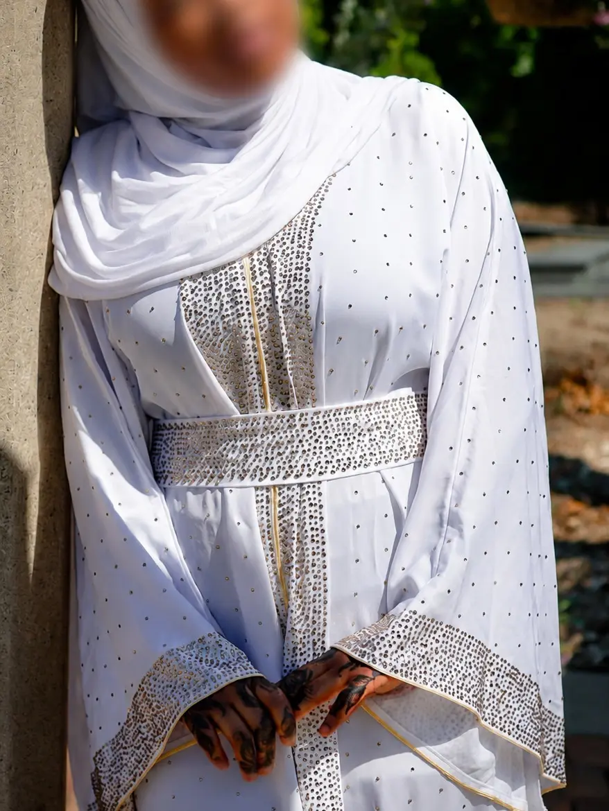Pearl White Moonlight Abaya and Hijab Set