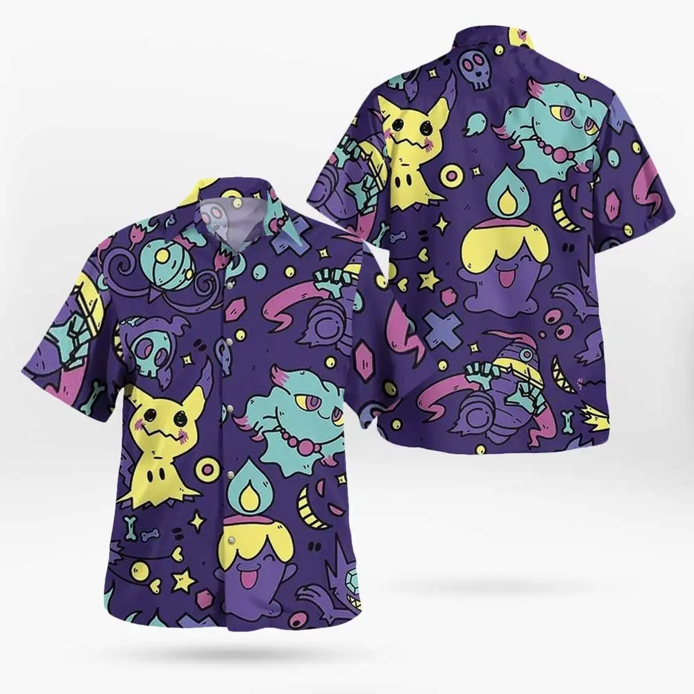 Akuma Pkm Short Sleeve Kawaii Island Edition – Limited Anime Hawaiian Shirt