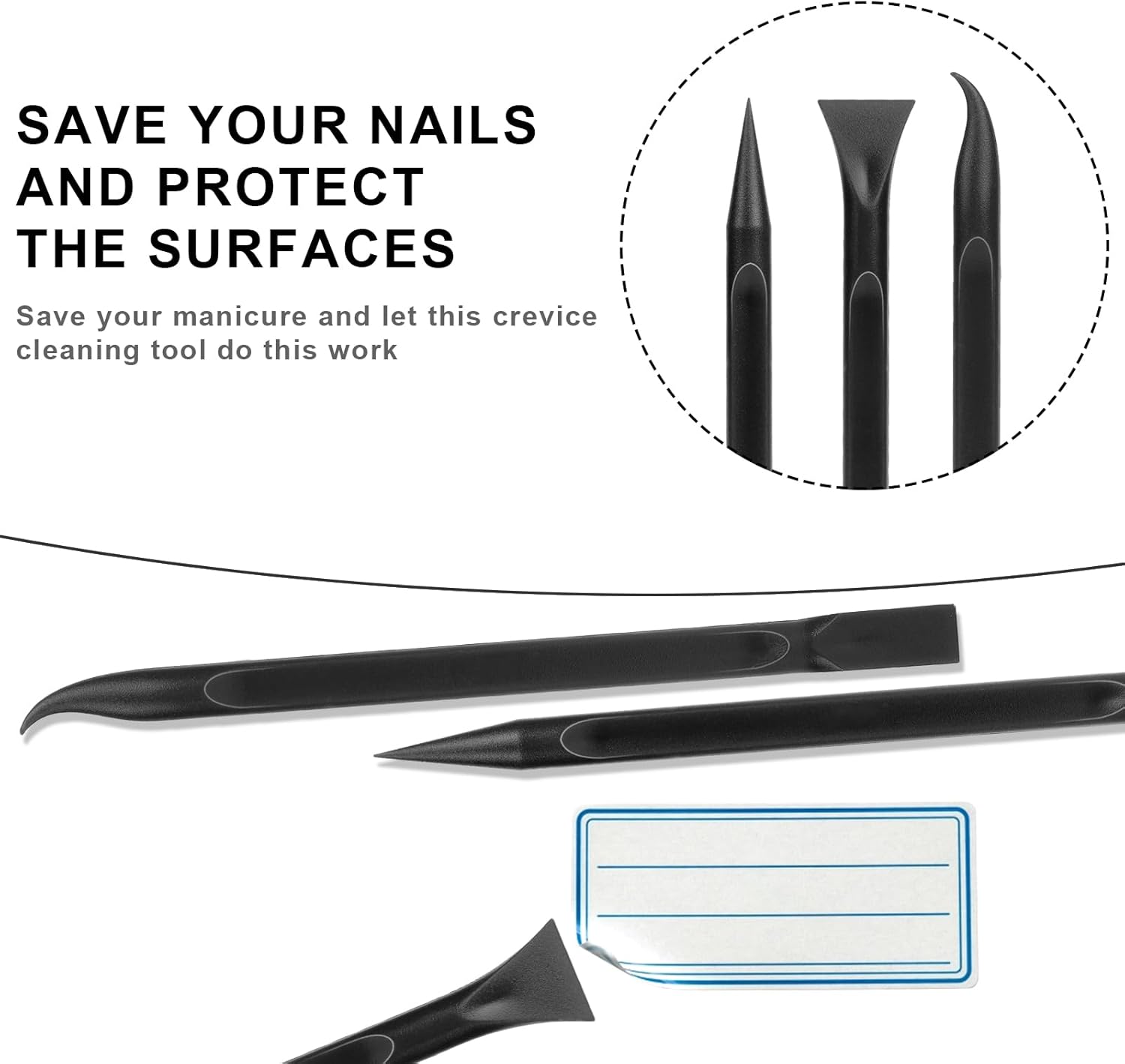 Car Detailing Pick Set, 6PCS Non-Scratch Plastic Scraper & Crevice Cleaning Tools, Multi-Purpose Auto Detailing Kit for Interior & Exterior, Remove Stickers, Labels, Oil & Dirt from Tight Gaps, Kitchen & Paint Safe