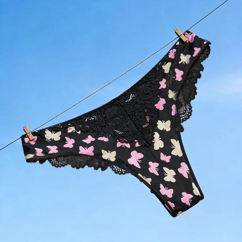 6pcs Sexy Lace Leopard Print Butterfly Floral Women’s Panties, Breathable & Skin-Friendly, Comfortable Triangle Cut, Ideal for Daily Wear & Dates