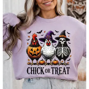 Halloween Shirt COMFORT COLORS Sweatshirt Chick or Treat Sweatshirt Halloween Chickens Spooky Chickens Chicken Lover Shirt Ghost Chicken Witch Chicken Skeleton Chicken Halloween Sweatshirt Chicken Shirt Funny Halloween Farmer Shirt Chicken Shirt