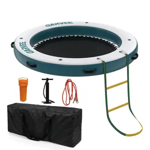 Garvee Hexagonal Inflatable Pontoon 240x260 cm with Swimming Zone, Non-Slip EVA Platform, and Ladder for Pool, Lake, and Beach Use