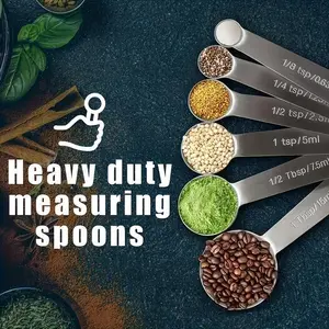 Premium Heavy-Duty Stainless Steel Measuring Spoon and Cup Set with Metric and Imperial Markings, 6pcs Kit, Perfect for Gifting, Ideal for Measuring Dry and Wet Ingredients