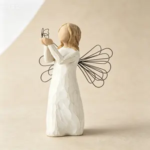 Hand-Painted Figurine Angel of Freedom, No Glue Needed, Sculpted Decor, Reusable Collectible Gift, Miniature Statue for Display