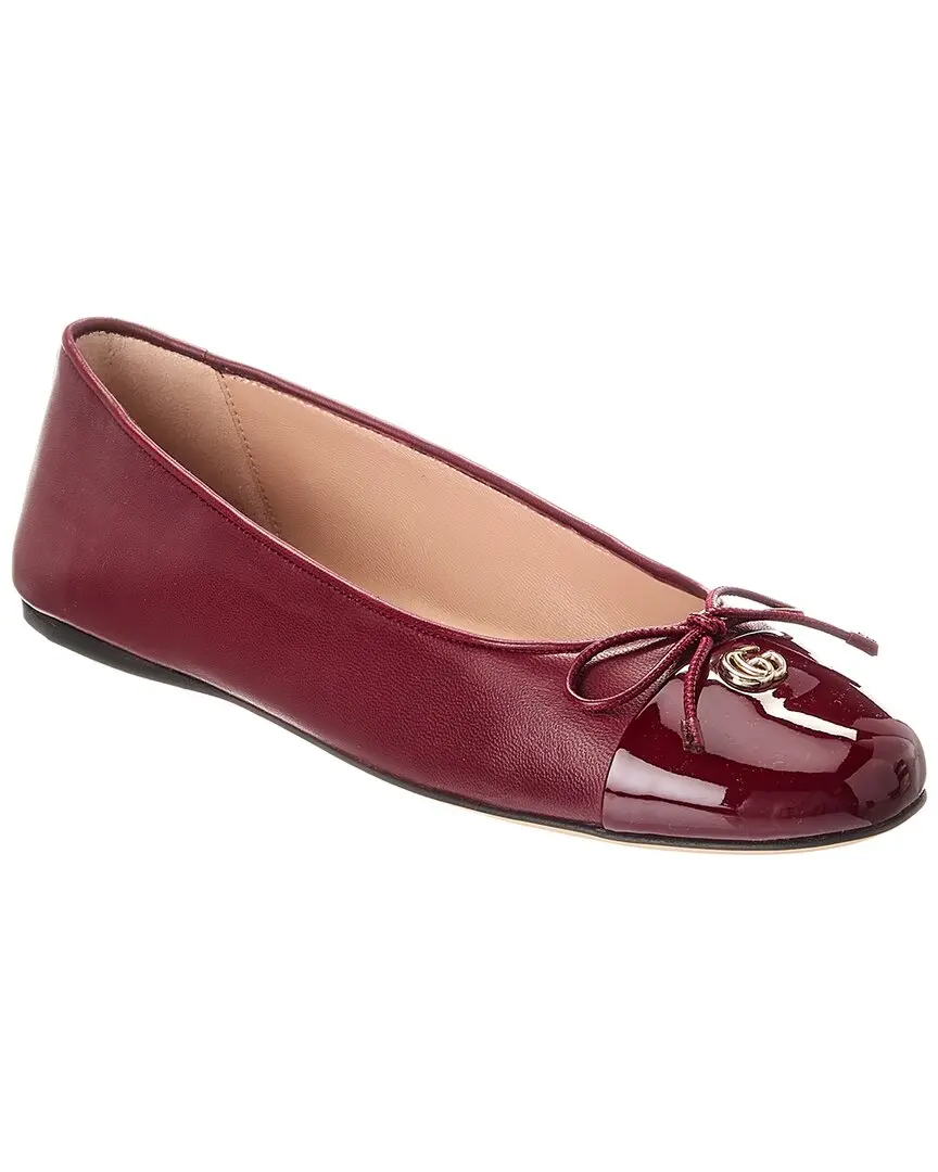 Gucci Double G Leather Ballet Flat
