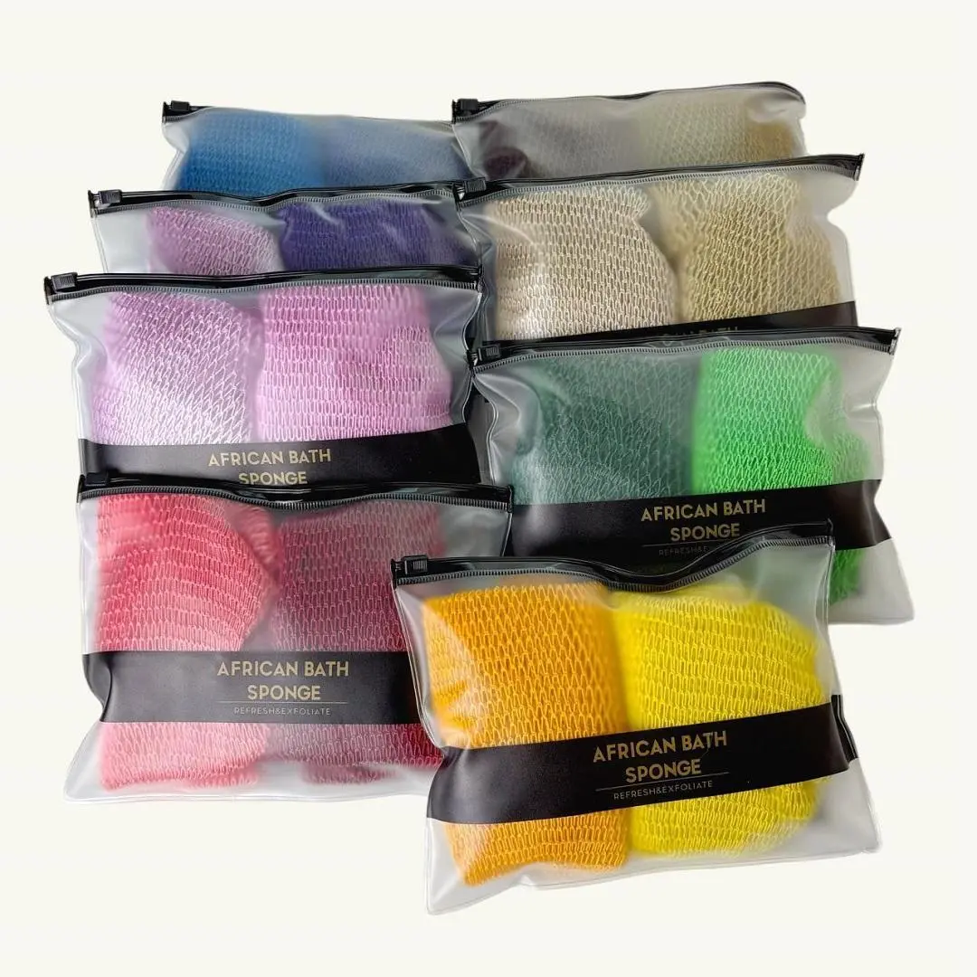 【2PCS】 African Exfoliating Net Bath Sponge