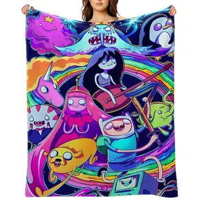 Adventure-Time-Flannel Throw Blanket for Girls Boys- Ultra Soft, Anti-Shrink & Wrinkle-Resistant ,Quick-Dry, Machine Washable Cozy Throw ,Perfect Gift for Kids Adults