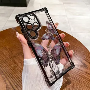 Purple Butterfly,Suitable for Samsung phone cases Galaxy S24/Galaxy S24 Plus/Galaxy S24 Easter gifts, Christmas and Halloween decorations/gifts for girlfriends, boyfriends, friends or oneself