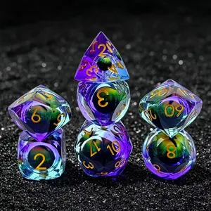 Resin rolling liquid dragon eye dice multi-faceted set DND board game dice COC RPG dice holiday gift
