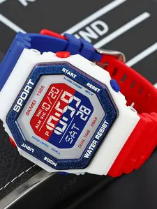 Skmei Colorblock Sports Watch, Dual Time Display, Waterproof Design, Electronic Movement, Abs Case, Hardlex Glass, Buckle Closure, All Seasons
