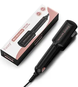 Farery Wide Mini Flat Iron 1.5 Inch, Travel Size, Black