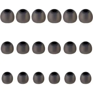 X-HPS05  Earbud Tips Soft Silicone Earbuds Replacement Tips Fit for in-Ear Headphones(Inner Hole from 3.8mm -4.2mm Earphones) 9 Pairs S/M/L,Black
