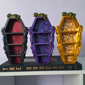 Mini Coffin Shelves - 3d printed mini coffin shelf in gothic style design .
