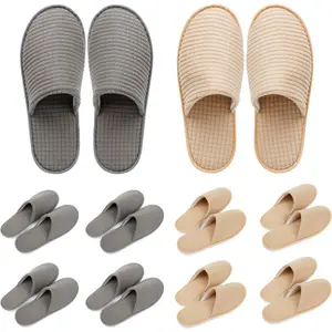 10 Pairs Spa Slippers, Non Slip Disposable Slippers For Guest, Washable Reusable, Which Can Be Used As Women Men, House, Indoor, Bathroom, Bedroom, Hotel, Bride Slippers Footwear