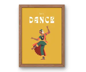 Indian Classical Dancer Poster, Bharatnatyam Wall Art, Indian Home Decor, South Asian Traditional Dance, Brown Girl Art, Dance Poster, Modern Wall Art. Dancing Decor Retro Art, Dancing Poster, Poster No Frame Gifts Ornaments