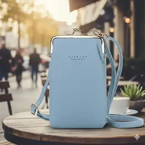 Stylish Mini Crossbody Bag for Women: Matte Leather Phone Wallet with Detachable Strap, Magnetic Closure, Key Ring, Anti-Scratch Design. Ideal for Daily Use, Featuring Reinforced Handle, Multiple Pockets, Water-Resistant Coating.