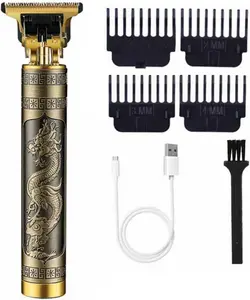 Men's Professional Cordless Hair Trimmer: USB Charging, Zero-Gap T-Blade, 2-in-1 Clipper & Shaver for Head & Facial Grooming