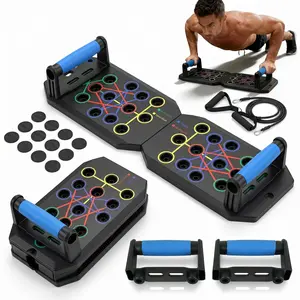 Push Up Board 28-in-1 with Resistance Bands, Full Body Home Workout Equipment, Portable Fitness System for Chest Arms Core Training Indoor