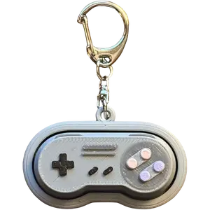 SNES Inspired Controller Fidget Clicker Keychain Stress Relief Retro Gaming Accessory Classic Design Tactile Clickers Durable Lightweight Modern Twist