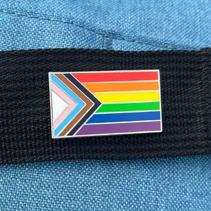 Progress Pride Flag Pin – LGBTQ+ POC & Transgender Pride Enamel Lapel Pin for Jackets, Bags and Hats
