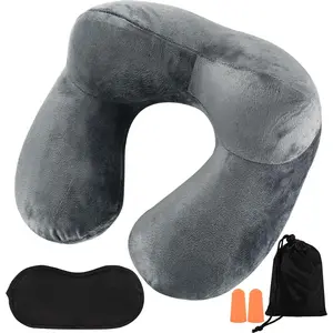 1 PcsInflatable Travel Pillows for Sleeping Airplane Inflatable  Pillow for Traveling Pillow Inflatable Travel  Pillows for Airplanes Sleeping, , , Office, with Eye , Earplugs