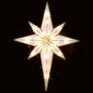 LAMPHOME 17" 20L Bethlehem Star Christmas Light, Window Sculpture Decoration,Decor Lights for Party,Home,Patio Lawn,Garden